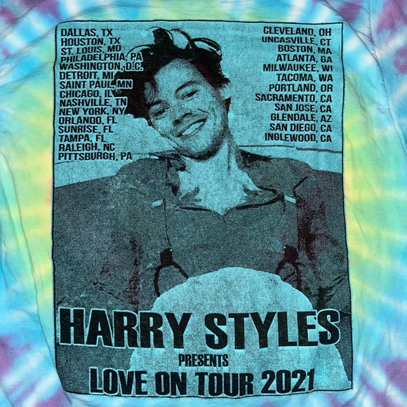 Harry Styles Love On 2021 Tour Tie-dye T-Shirt Small - Picture 4 of 4